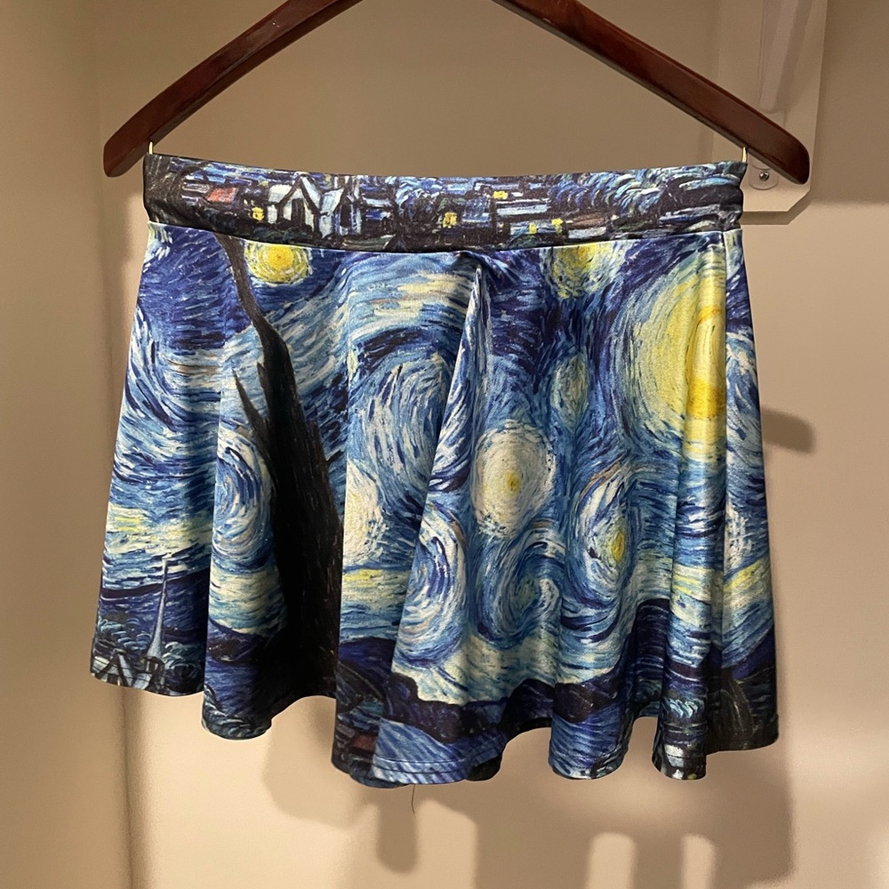 Starry Night Print Women's Skirt
